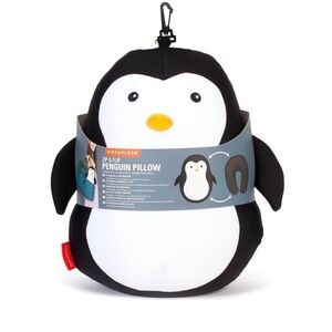 Kikkerland penguin beanbag zip, and flip, travel, pillow